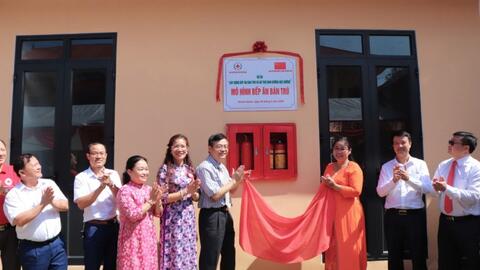 Inauguration ceremony for the canteen of a boarding school funded by the Chinese Embassy in Vietnam at be beginning of the 2024–2025 school year