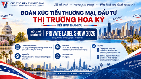 Đoàn xúc tiến thương mại, đầu tư thị trường Hoa Kỳ kết hợp tham dự Hội chợ Quốc tế Private Label Show 2026
