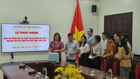 Sở Ngoại vụ tỉnh Lạng Sơn ủng hộ  Nhân dân trên địa bàn tỉnh Lạng Sơn bị ảnh hưởng của cơn bão số 11 (Matmo)