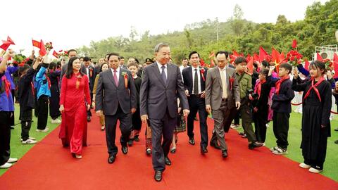 Tổng Bí thư Tô Lâm dự lễ khởi công xây dựng trường phổ thông nội trú liên cấp tại Lạng Sơn