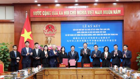 Ký kết Bản ghi nhớ hợp tác giữa Sở Xây dựng tỉnh Lạng Sơn (Việt Nam) và Tập đoàn Xây dựng Thái Bình Dương (Trung Quốc)