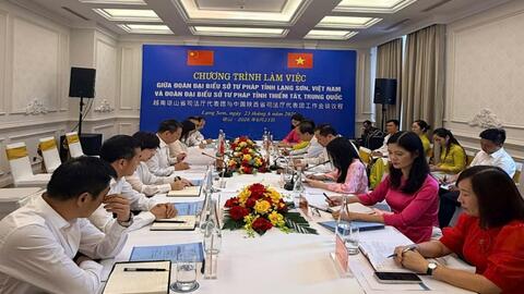 Sở Tư pháp tỉnh Lạng Sơn tiếp và làm việc với Sở Tư pháp tỉnh Thiểm Tây, Trung Quốc