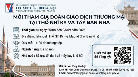 Đoàn giao dịch thương mại tại Thổ Nhĩ Kỳ và Tây Ban Nha