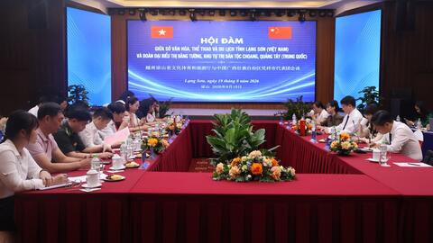 Hội đàm giữa Sở Văn hóa, Thể thao và Du lịch tỉnh với Đoàn đại biểu thị Bằng Tường, Quảng Tây, Trung Quốc